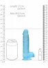 Realistyczne żelowe dildo penis na przyssawce niebieski  15 cm